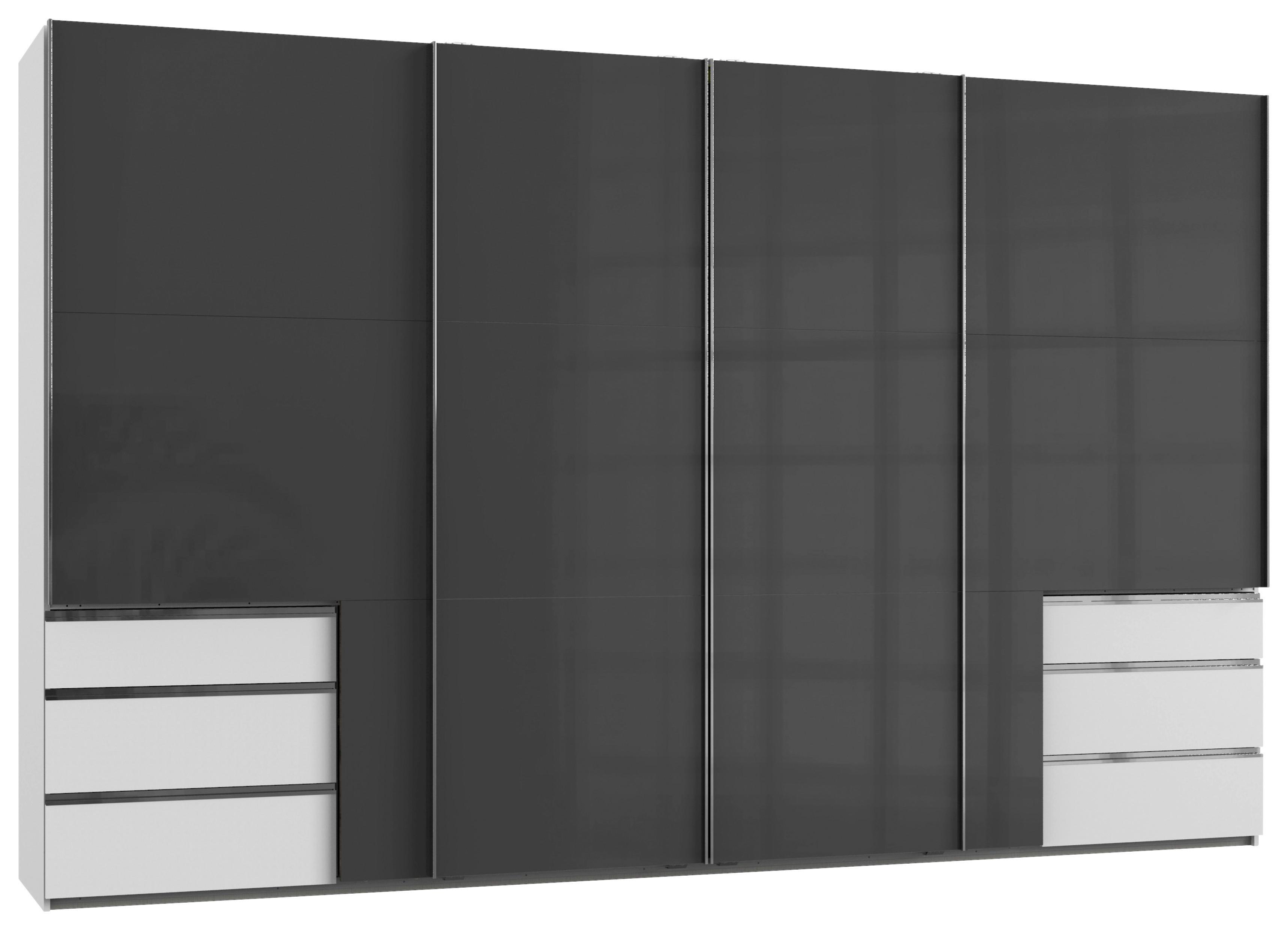 Schwebetürenschrank Mit Laden B:300cm Level Grau/weiß - Weiß/Grau, MODERN, Holzwerkstoff (300/216/65cm) - MID.YOU