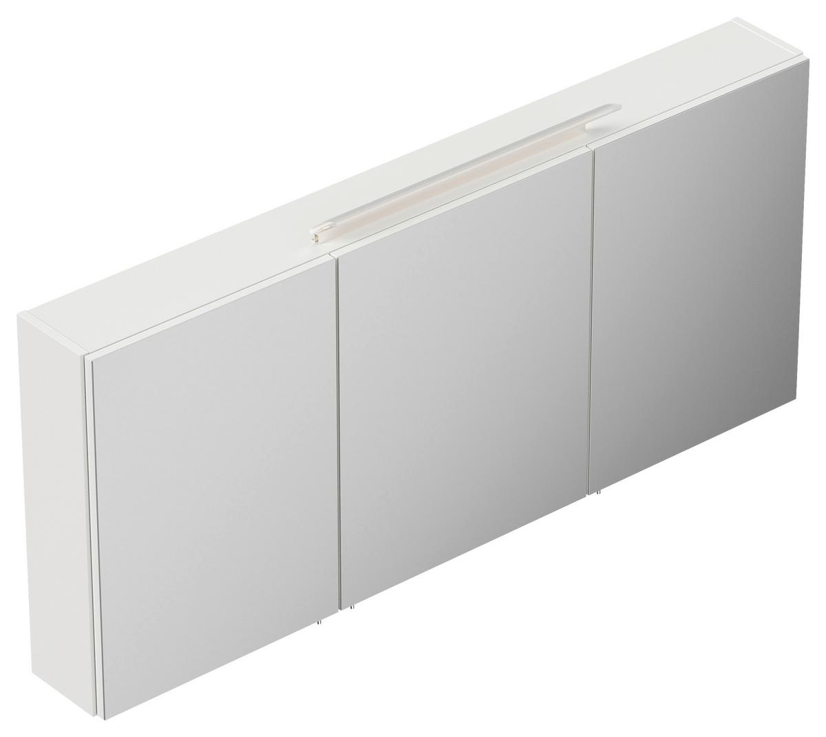 Spiegelschrank Weiß Hochglanz B: 140 cm - Weiß Hochglanz, MODERN, Glas/Holzwerkstoff (140/62/17cm) - MID.YOU