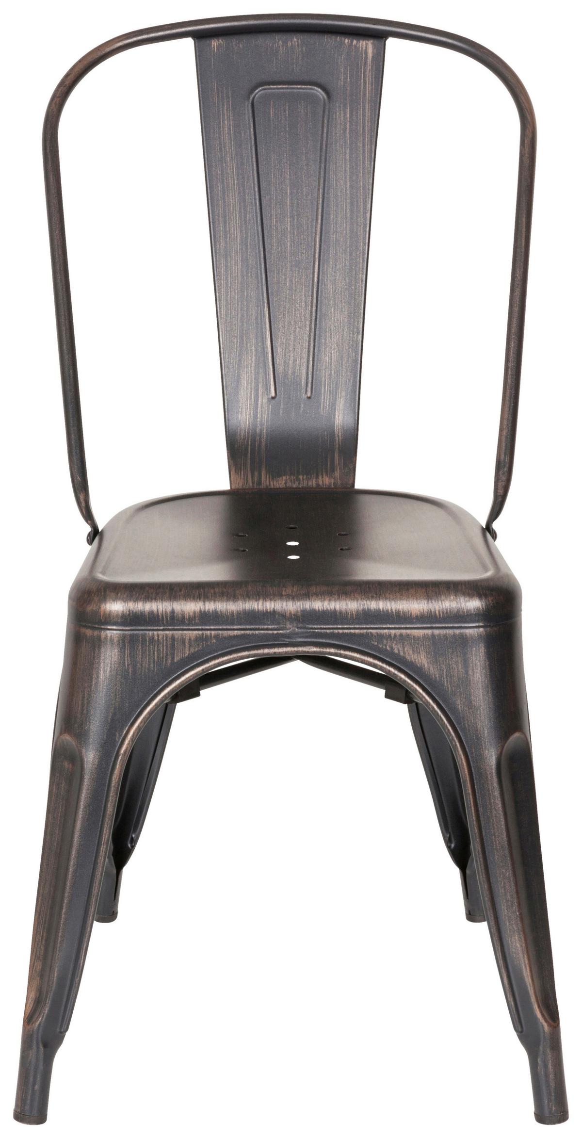 Stuhl Vantaggio Comfort Stapelbar Schwarz/Goldfarben - Goldfarben/Schwarz, Basics, Metall (44/84/54cm) - MID.YOU
