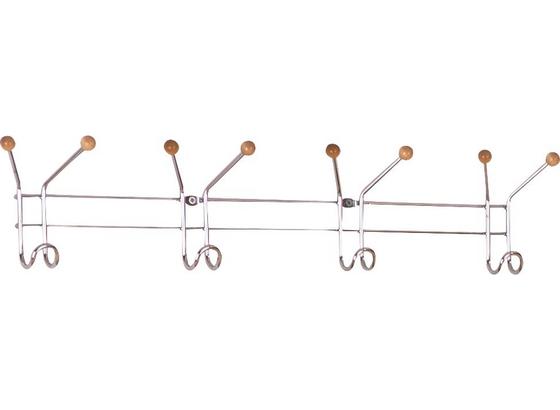 Hakenleiste Karl - Chromfarben, Basics, Holz/Metall (60/12/5cm) - Boxxx Hakenleiste Karl - Chromfarben, Basics, Holz/Metall (60/12/5cm) - Boxxx