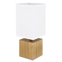Tischleuchte 21628w - Weiß/Naturfarben, Basics, Holz/Textil (12/12/30cm) - Globo