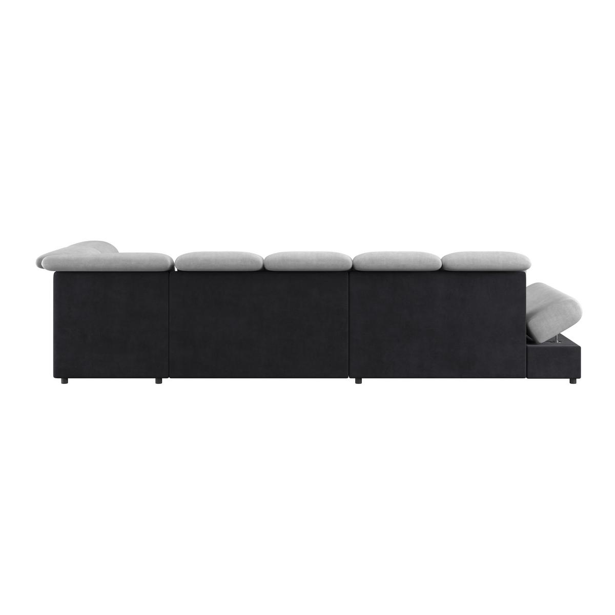 Wohnlandschaft Madera Silberfarben, S: 358x212 cm - Anthrazit/Silberfarben, KONVENTIONELL, Kunststoff/Textil (190/358/212cm)