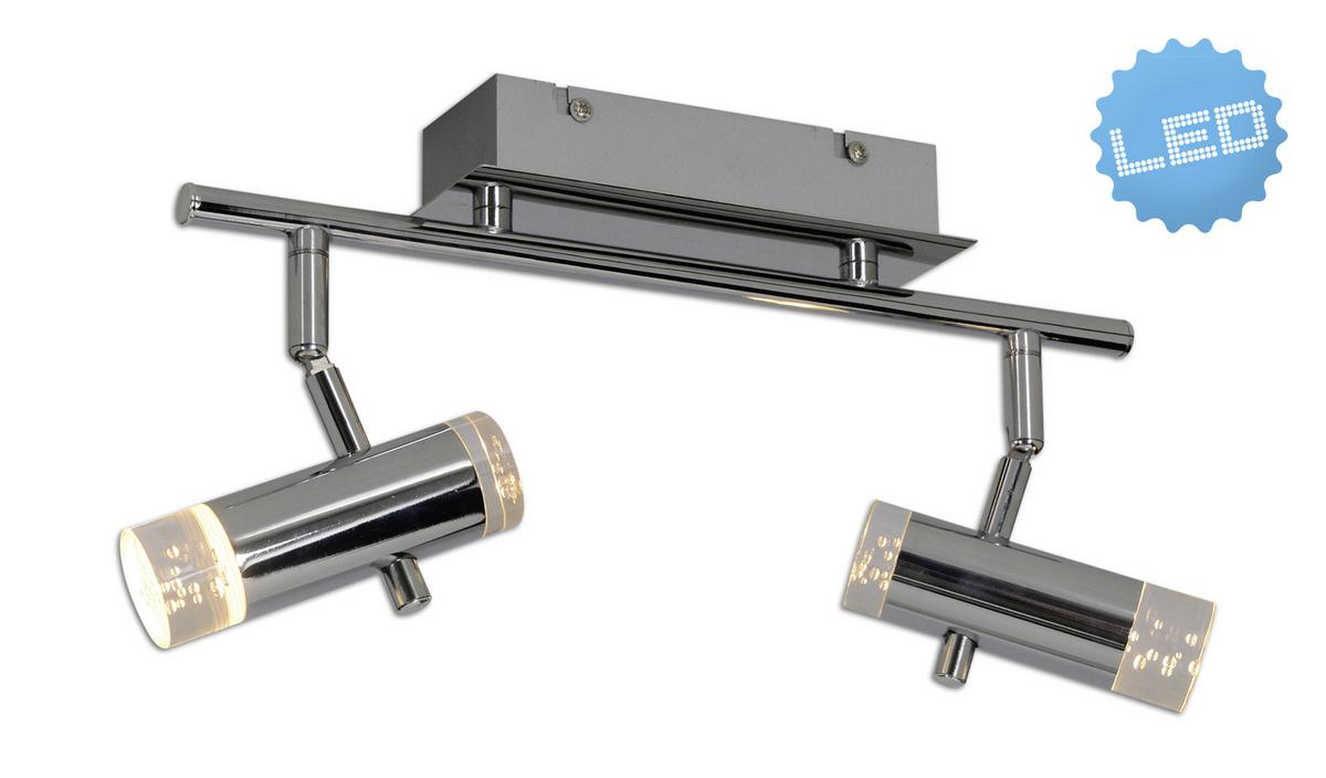 Strahler Garda 2-flammig L: 34 Cm - Klar/Chromfarben, Basics, Kunststoff/Metall (34cm) - Näve