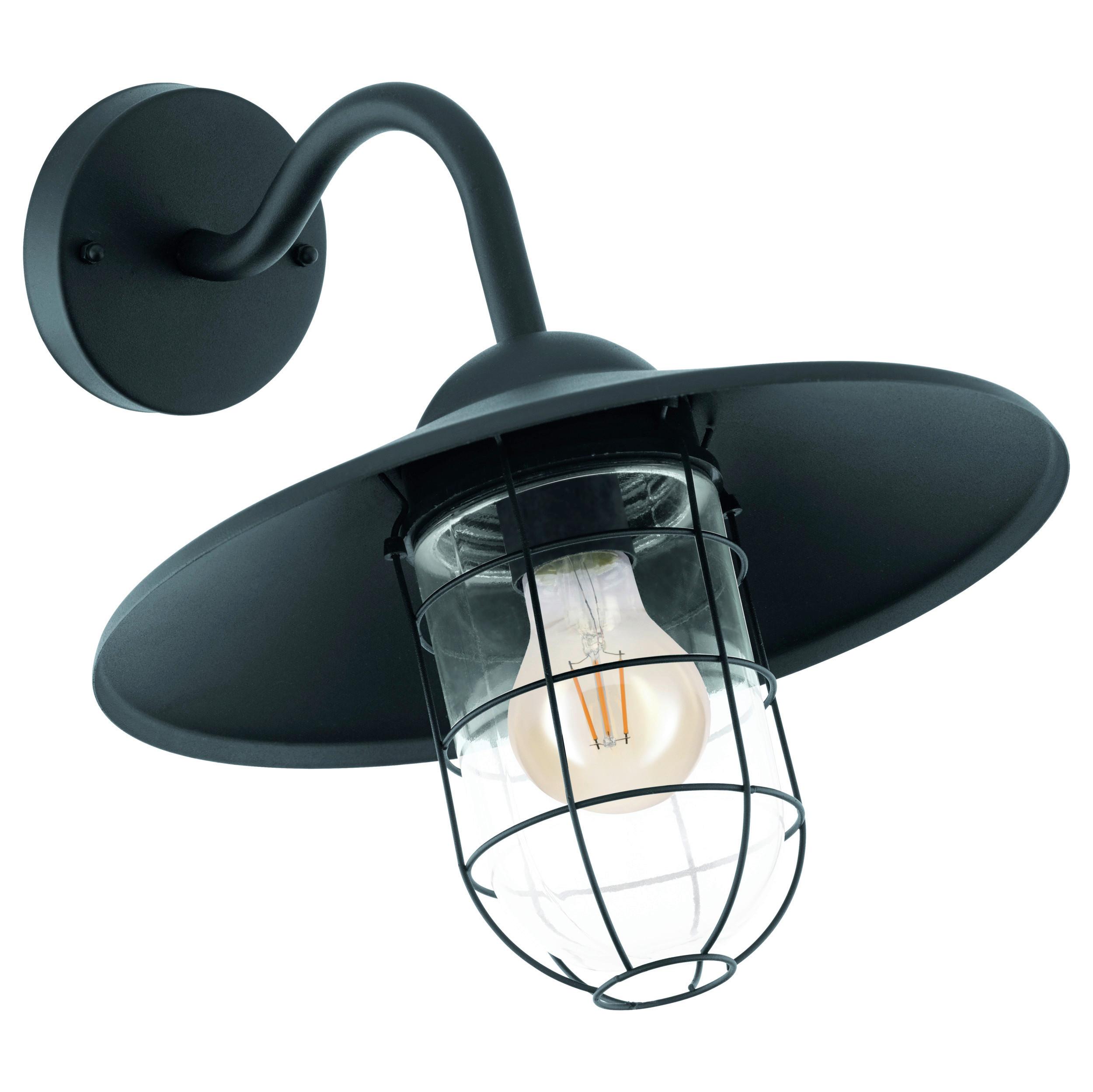 Außenleuchte Melgoa 1x60 W, E27 - Klar/Zinkfarben, KONVENTIONELL, Glas/Metall (30/25/38cm) - Eglo