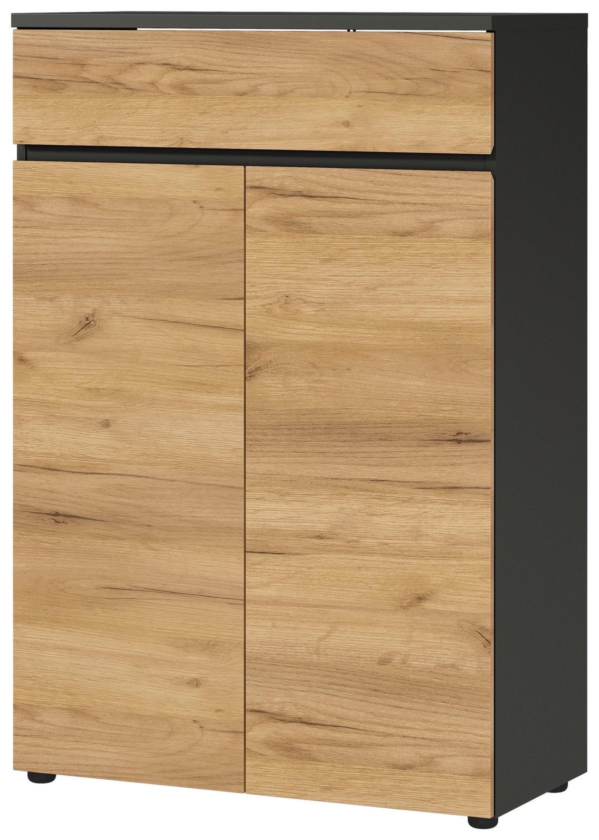 Aktenschrank Lissabon Eichefarben B: 80 cm - Eichefarben/Graphitfarben, MODERN, Holzwerkstoff (80/120/40cm) - Germania