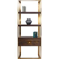 Regal Osaka - Messingfarben/Braun, Trend, Holzwerkstoff/Metall (82,4/210/45cm) - Kare-Design