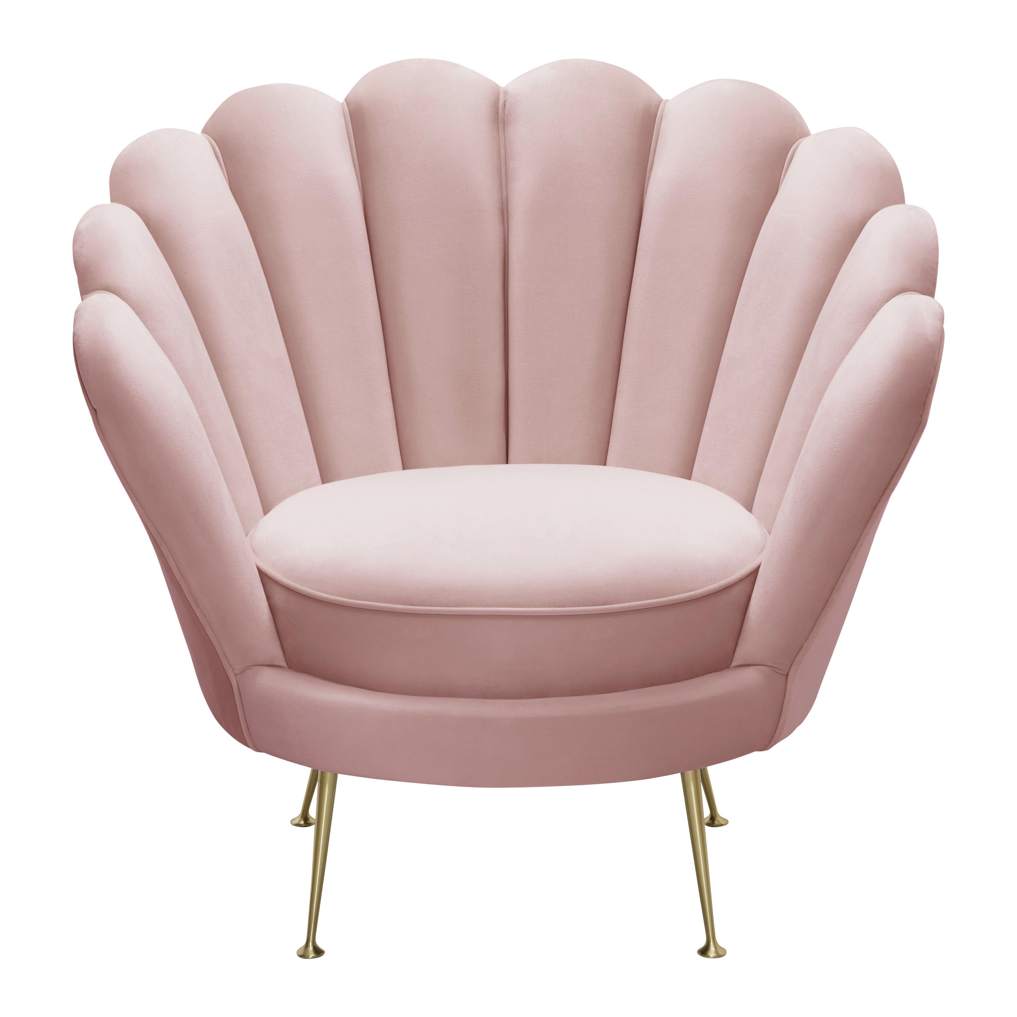 Kreslo Jellina Ružová - zlatá/ružová, Moderný, kov/drevo (88/80/83cm) - Bessagi Home