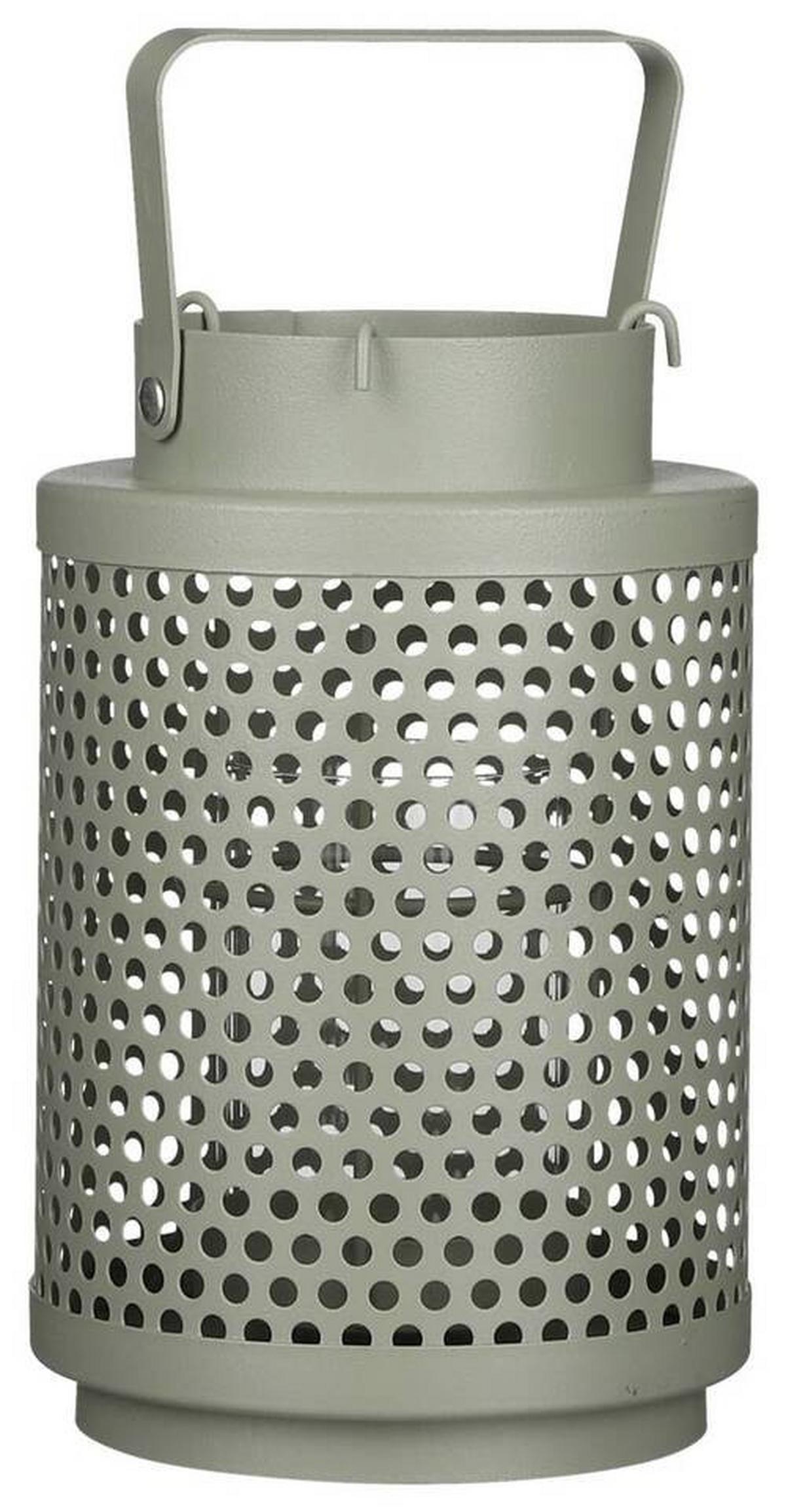 Laterne Sanja - Olivgrün, MODERN, Metall (12/18,5cm) - Luca Bessoni