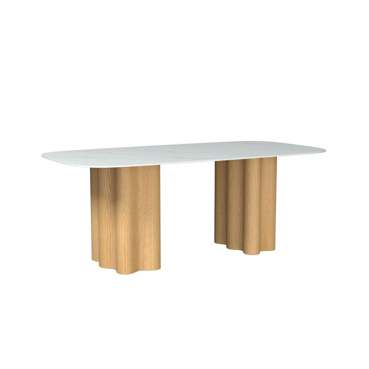 Jídelní stůl Elenya, š: 200 cm - bílá/barvy dubu, Moderní, dřevo/kompozitní dřevo (200/76/100cm) - Bessagi Home