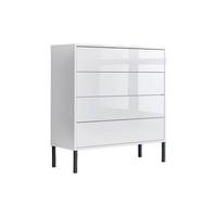 Kommode 79 cm Mailand Typ 3 + Mf, Weiß - Weiß Hochglanz/Anthrazit, MODERN, Holzwerkstoff (79/86/33cm) - MID.YOU