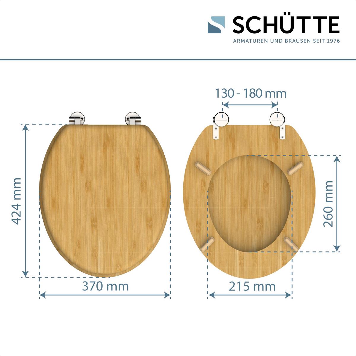 Wc-sitz Naturfarben Bamboo B: 42,5 Cm - Naturfarben, Design, Holzwerkstoff (42,5/5,5/37cm) - Schütte