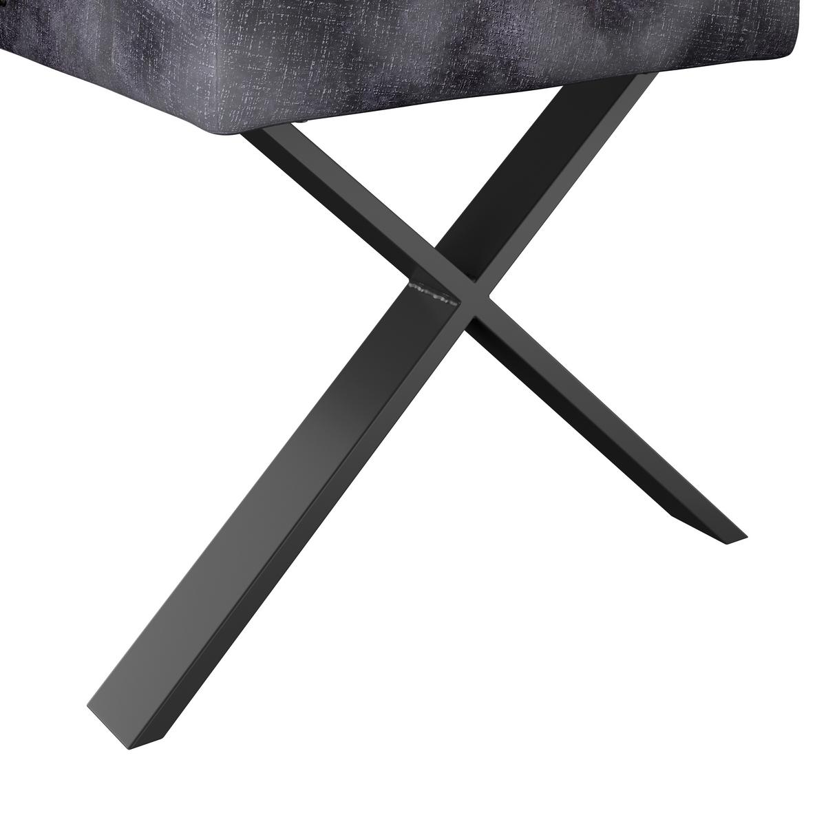 Eckbank Anthrazit Webstoff Donna Re 150x200 Cm - Anthrazit/Schwarz, MODERN, Textil/Metall (150/200cm)