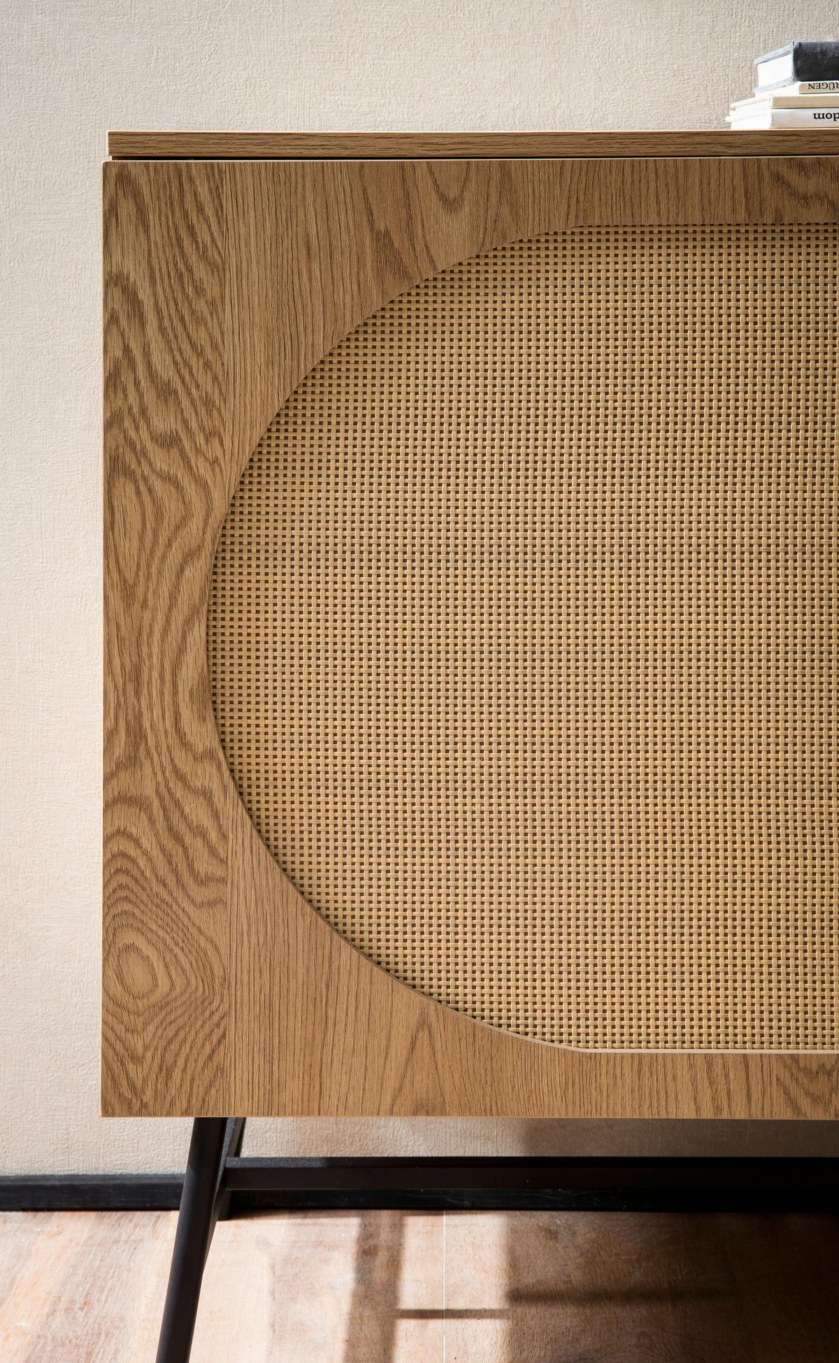 Sideboard Eichefarben B: 140 Cm - Eichefarben/Schwarz, Design, Holzwerkstoff (140/80/40cm) - MID.YOU