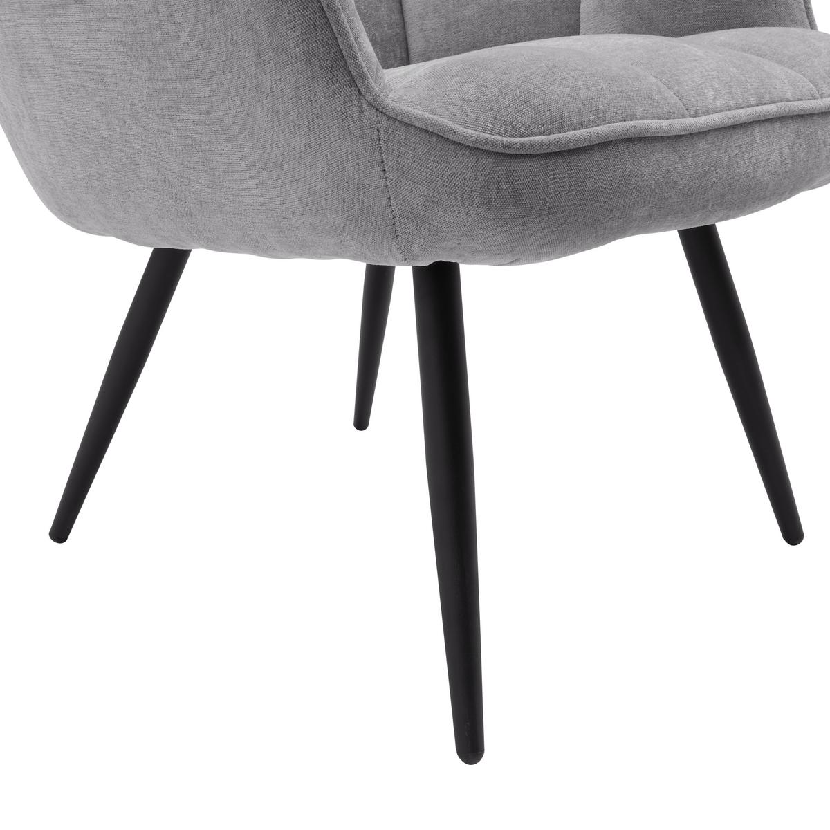 Křeslo s taburetem ALEX, šedá, max. 120 kg - šedá/černá, Moderní, kov/textil (68/100/78cm) - Mömax