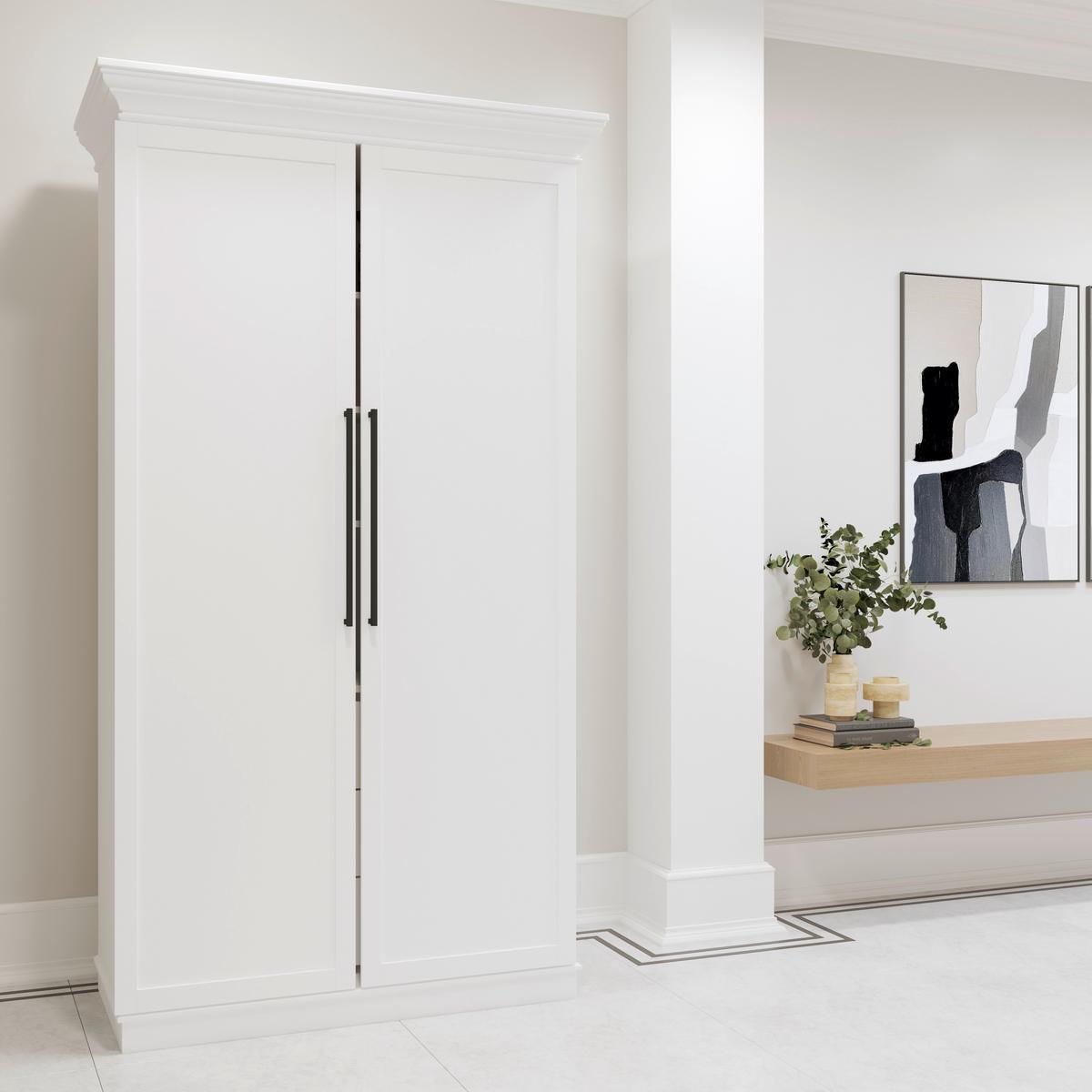 Kredenc Alvaro, š: 122 cm - bílá/černá, Moderní, kov/kompozitní dřevo (121,5/220/55,5cm) - Bessagi Home