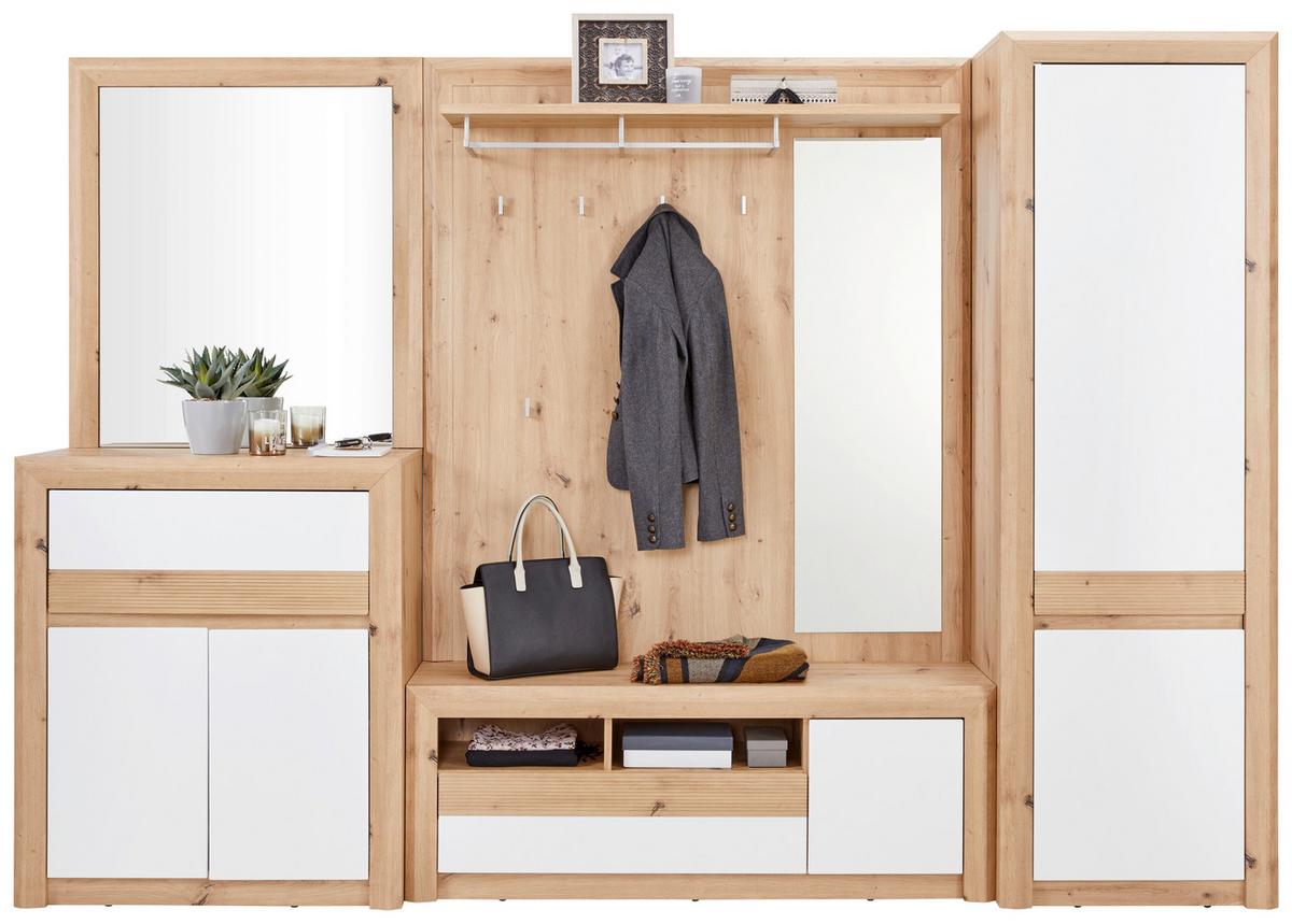 Garderoben-Set Kashmir New Weiß/Eiche Dekor 4--Teilig. - Eichefarben/Weiß, MODERN, Holzwerkstoff (274/192/41cm) - James Wood