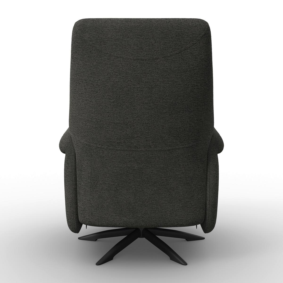 Relaxační křeslo ALICE, tmavě šedé buklé, max. 140 kg - černá/tmavě šedá, Moderní, kov/dřevo (76/109/94cm) - Bessagi Home