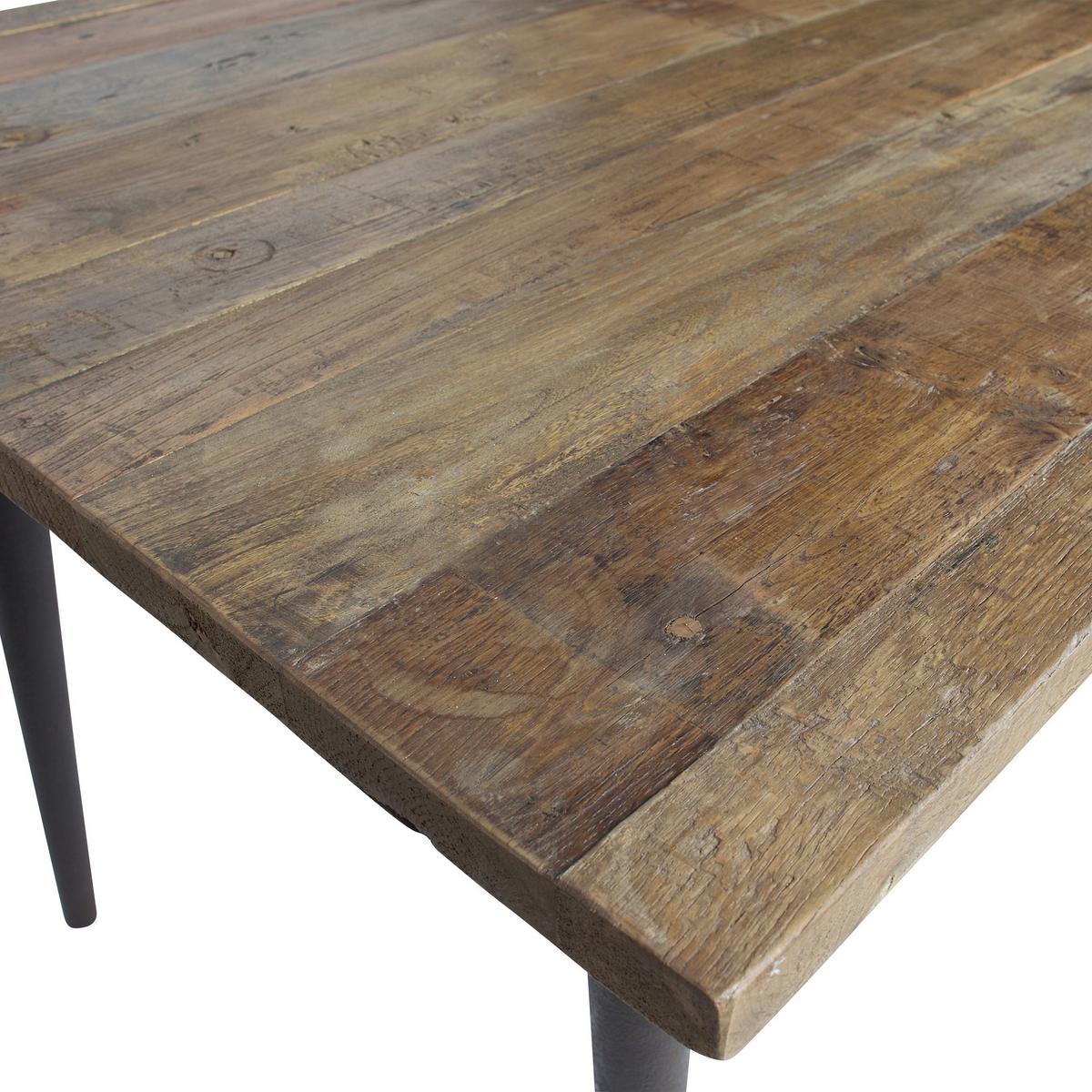 Esstisch Guild Schwarz/Naturfarben B: 220cm - Schwarz/Naturfarben, MODERN, Holz/Metall (220/90/75cm) - Livetastic