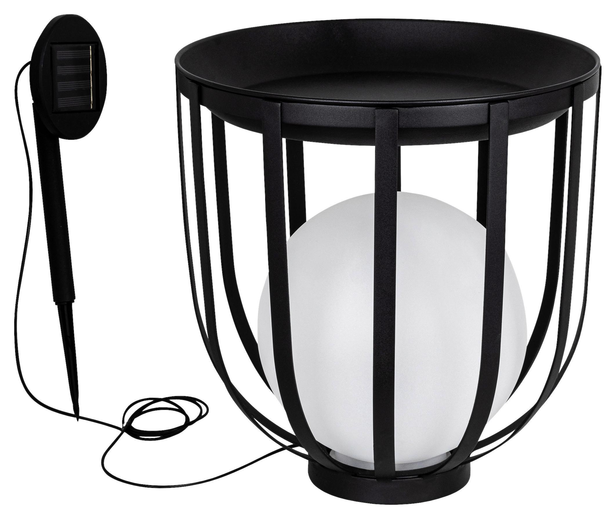 Gartentisch Brixen Kunststoff L 30cm - Schwarz, LIFESTYLE, Kunststoff/Metall (30/32cm)