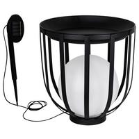 Gartentisch Brixen Kunststoff L 30cm - Schwarz, LIFESTYLE, Kunststoff/Metall (30/32cm)