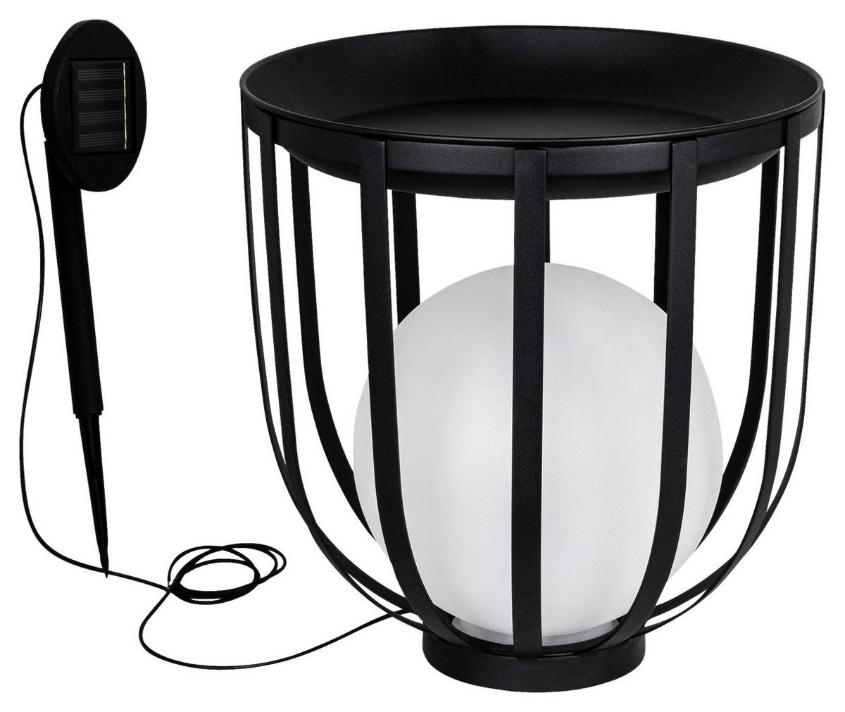 Gartentisch Brixen Kunststoff L 30cm - Schwarz, LIFESTYLE, Kunststoff/Metall (30/32cm)