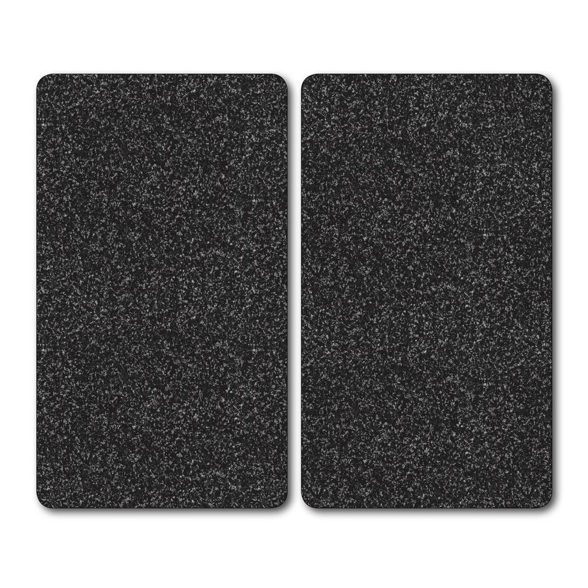 Herdabdeckplatte Schwarz Esg-Glas 52x30 Cm 2er-Set - Schwarz, Basics, Glas (52/30/0,80cm) - Kesper