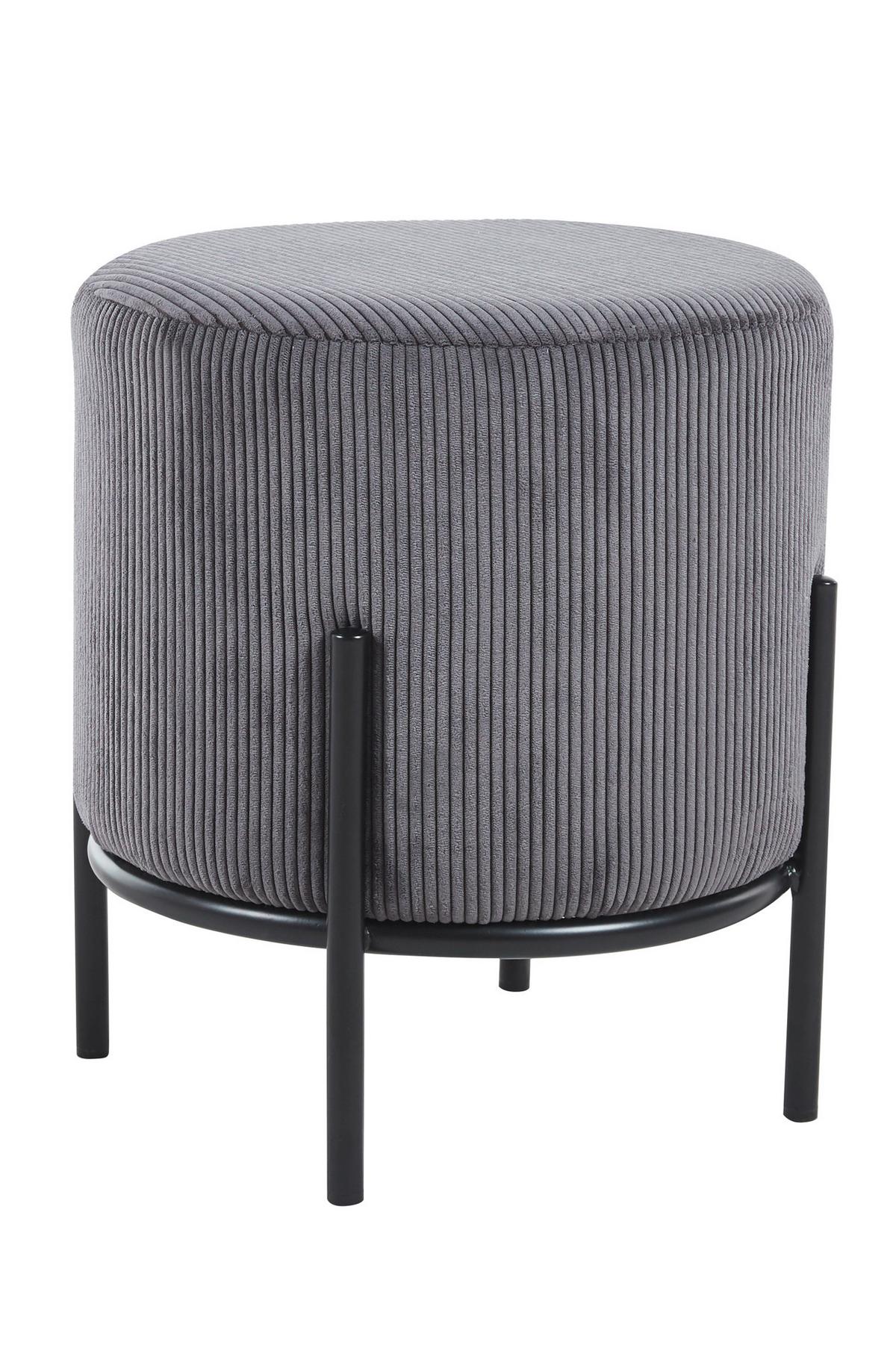 Hocker Grau, Schwarz B: 35 cm - Schwarz/Grau, MODERN, Textil (35/38/35cm) - Livetastic