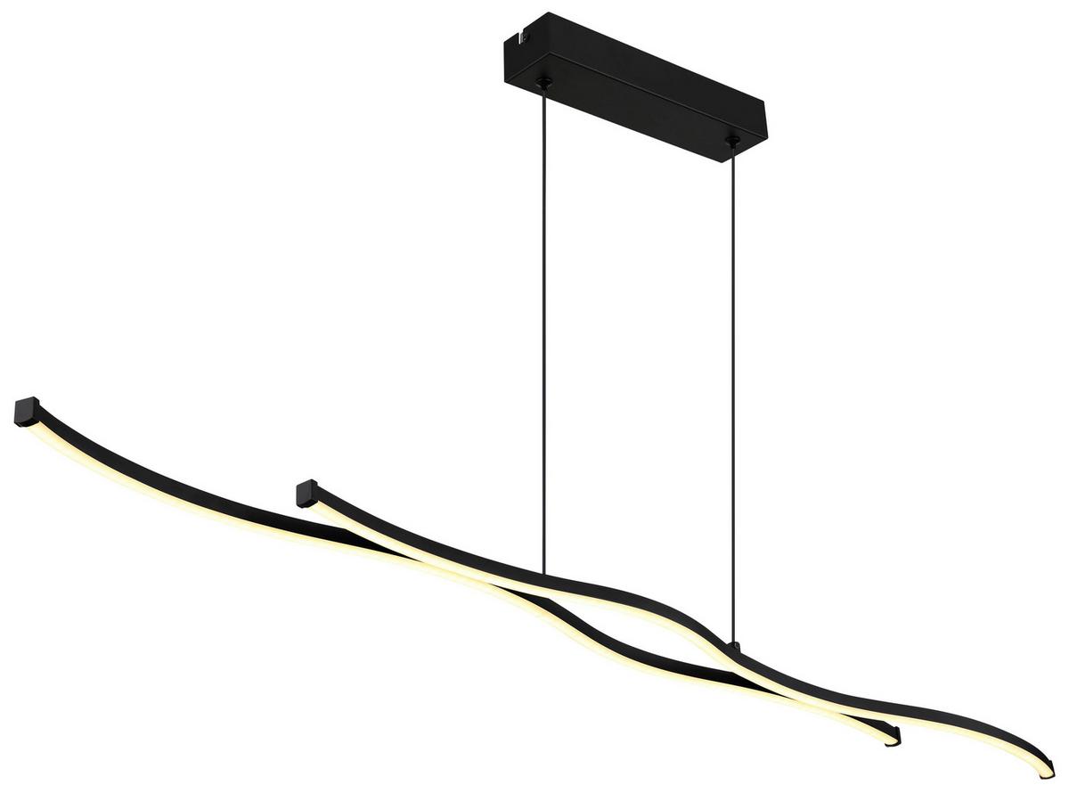 ZÁVĚSNÉ LED SVÍTIDLO LOREN - černá/opál, Moderní, kov/plast (110,4/8,6/120cm) - Mömax