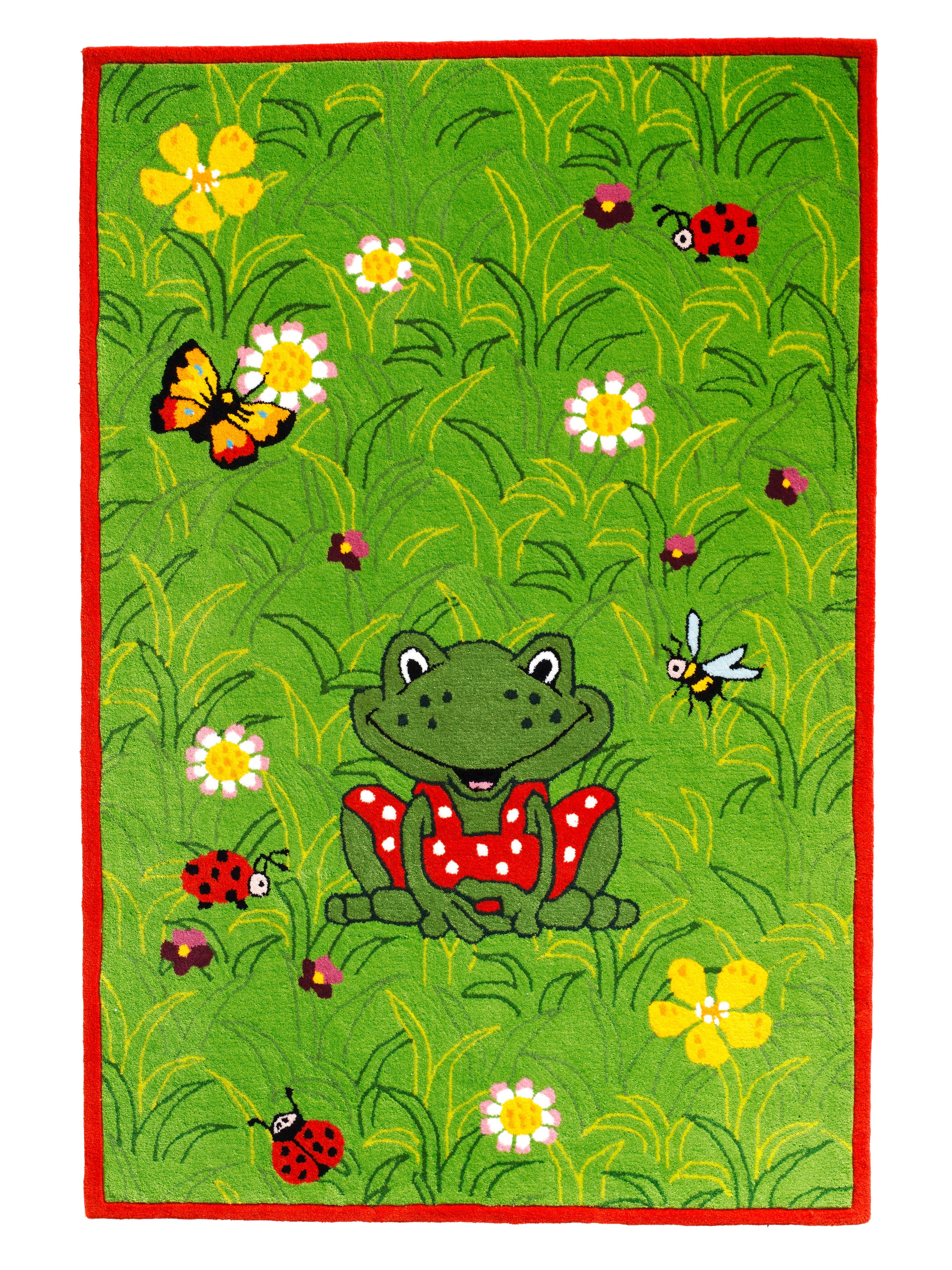 Kinderteppich Frosch Grün Garden 110x170 Cm - Grün, Trend, Textil (110/170cm)