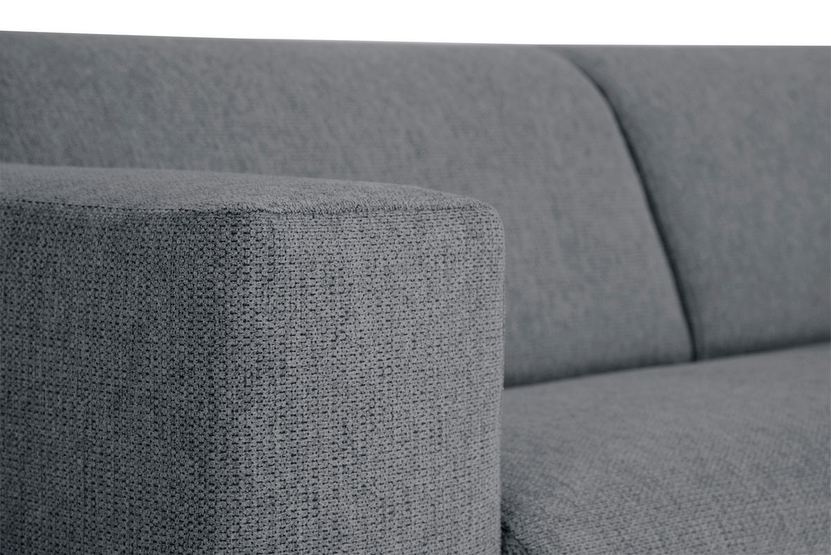 3-Sitzer-Sofa Oslo Dunkelgrau B: 218 cm - Dunkelgrau/Schwarz, Design, Textil (218/77/93cm) - MID.YOU