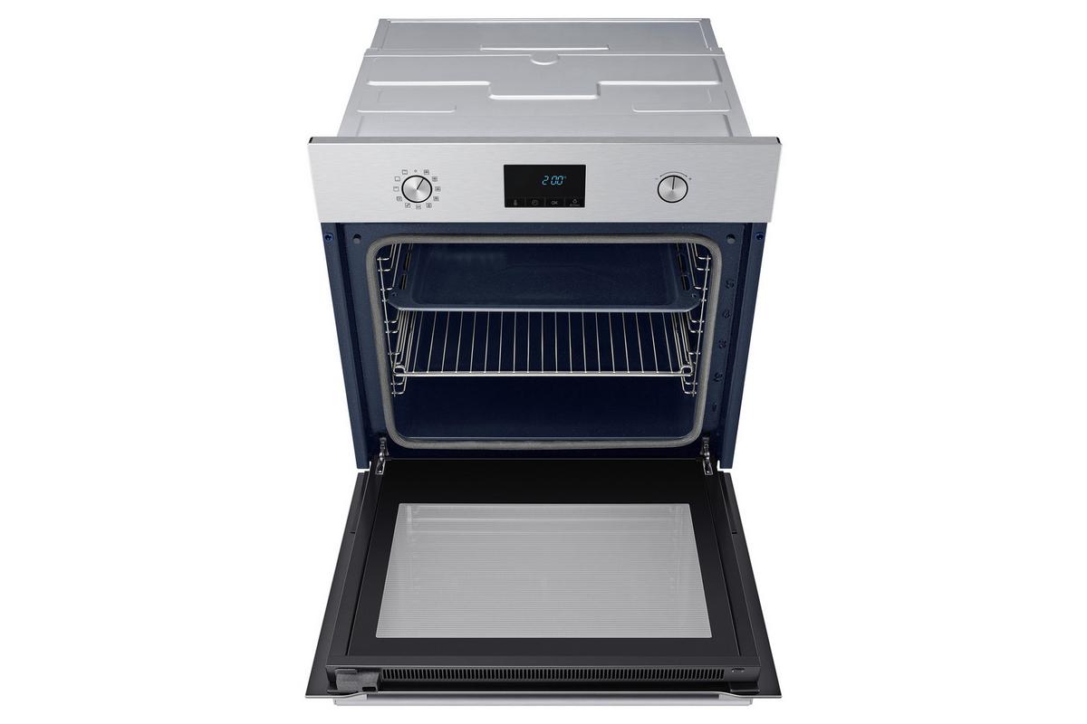 Einbaubackofen Nv68a1170bs/Ol - Silberfarben/Schwarz, Design, Glas/Metall (59,5/59,5/57cm) - Samsung