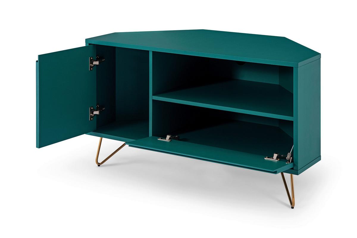 Lowboard Blau B: 100cm - Blau/Messingfarben, Design, Holzwerkstoff (100/58/50cm) - Livetastic