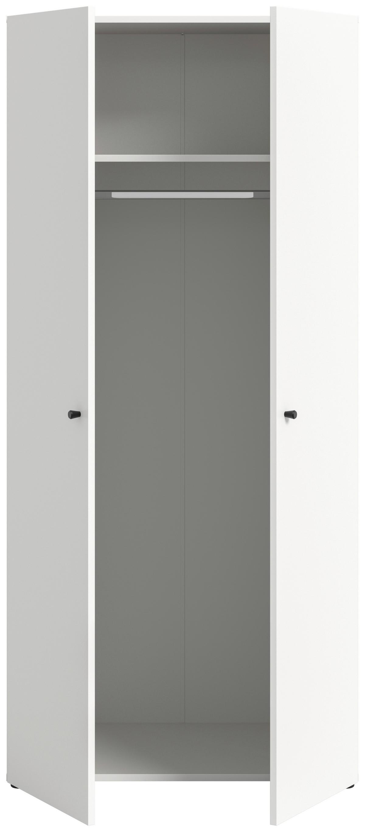 Drehtürenschrank Darwin, Weiß B: 80 Cm - Weiß, MODERN, Holzwerkstoff (80/176/51cm) - MID.YOU