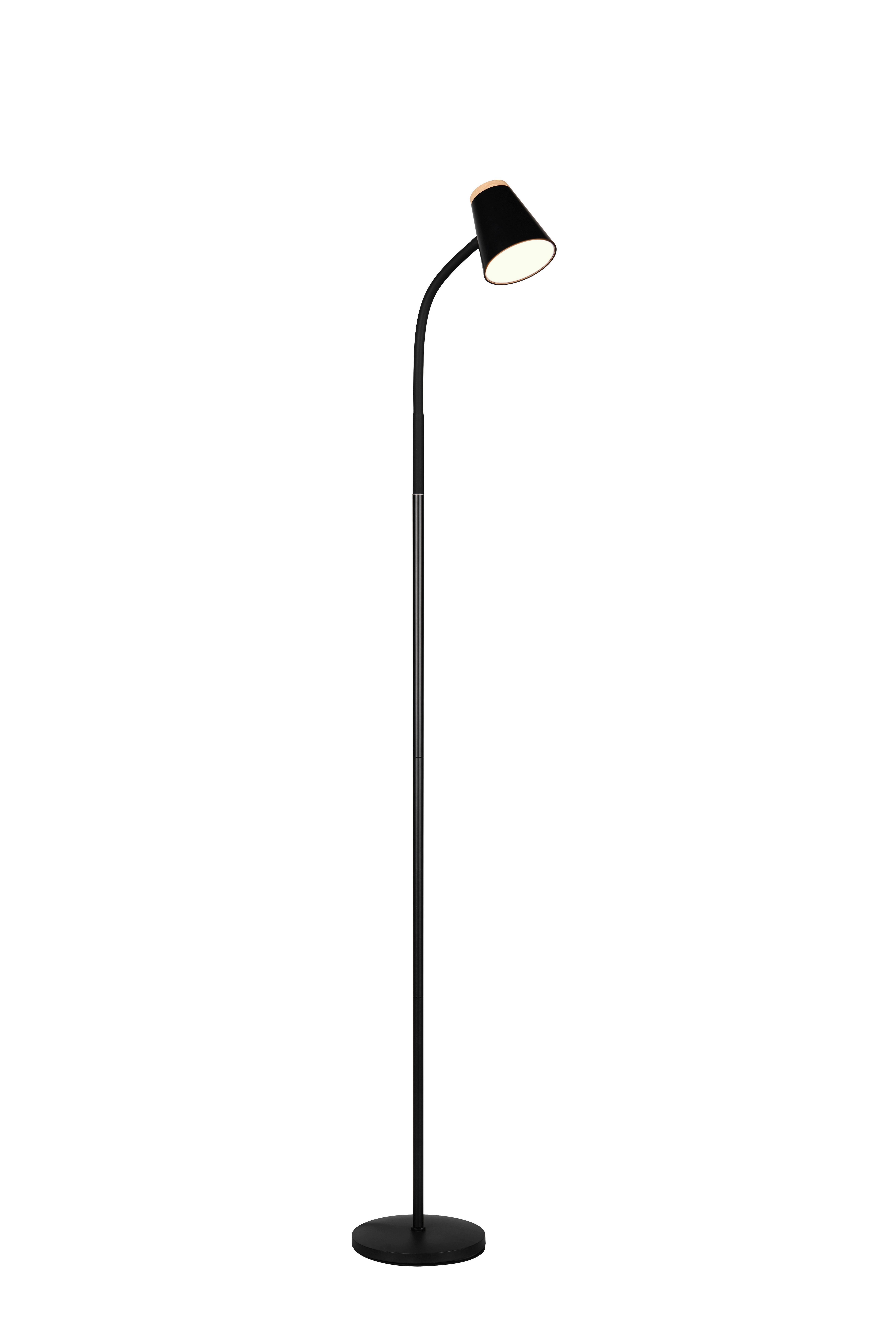 LED-Stehleuchte Pongo Braun Schwarz B: 19,5 cm - Schwarz/Braun, Basics, Kunststoff/Metall (145/19,5/37cm)