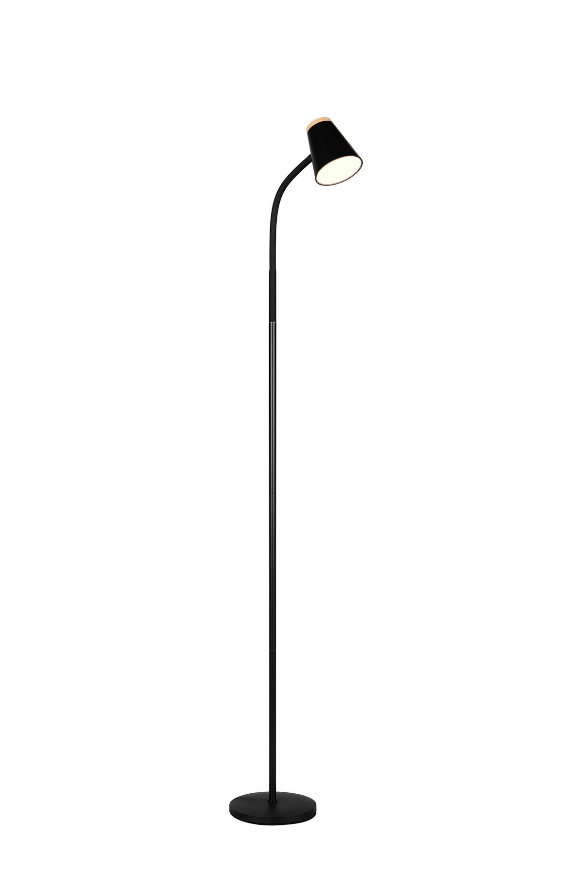 LED-Stehleuchte Pongo Braun Schwarz B: 19,5 cm - Schwarz/Braun, Basics, Kunststoff/Metall (145/19,5/37cm)
