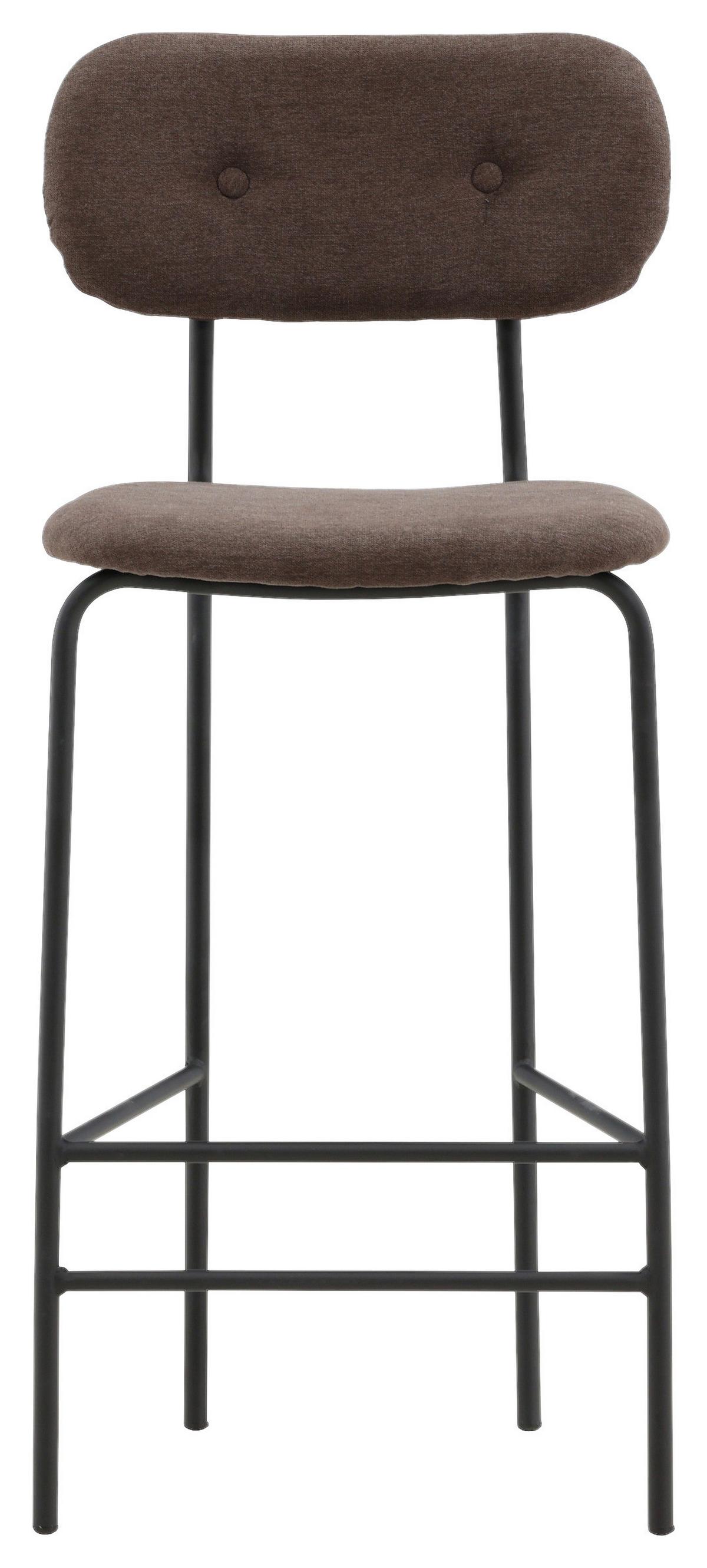 Barhocker-Set Ralf - Braun, Design, Textil/Metall (47/105/49cm) - Livetastic