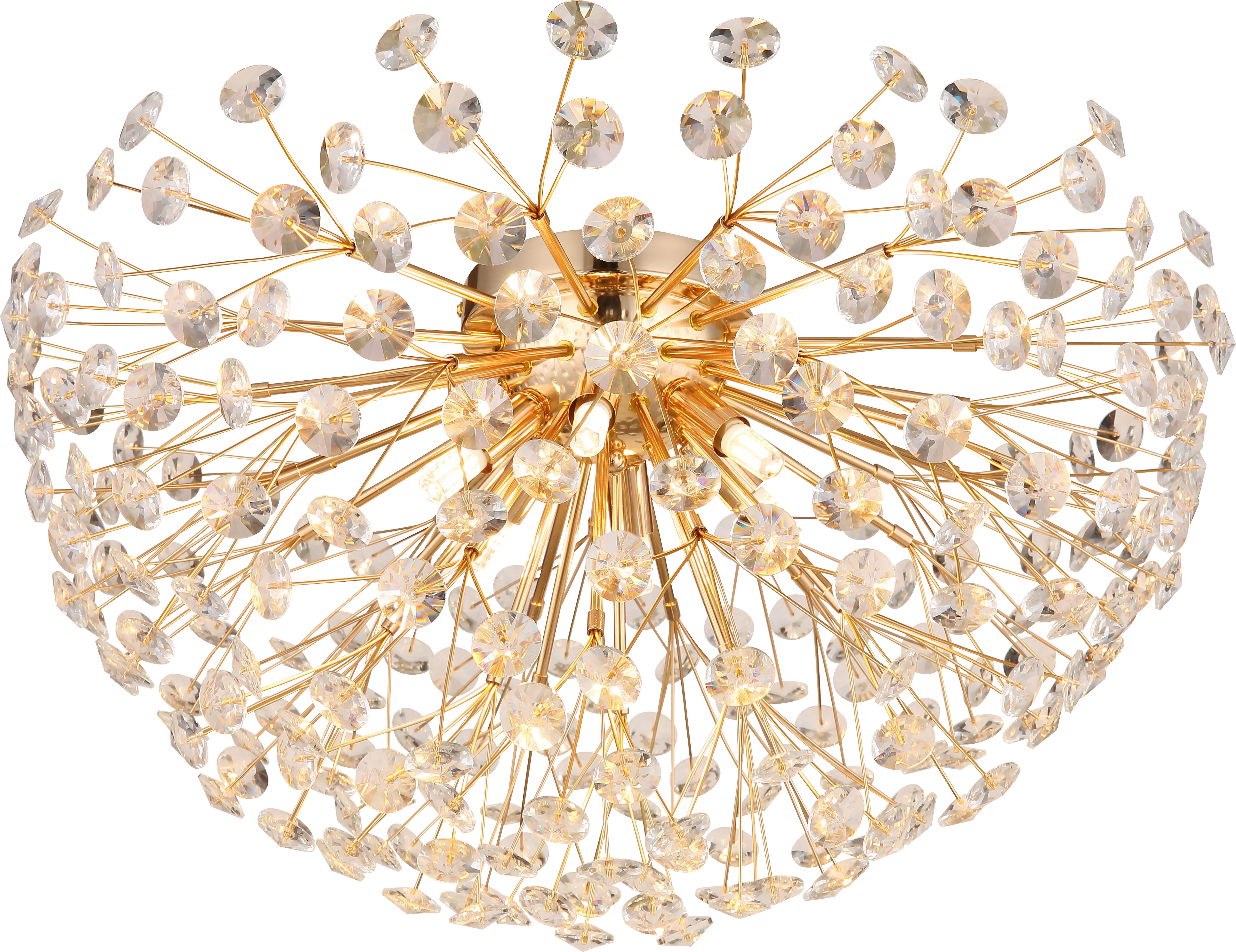 LED-Deckenleuchte Cataleya - Klar/Goldfarben, Basics, Glas/Metall (65/32,5cm)