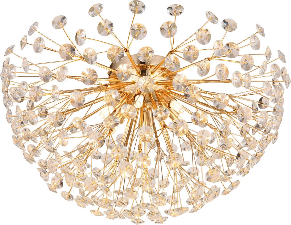 LED-Deckenleuchte Cataleya - Klar/Goldfarben, Basics, Glas/Metall (65/32,5cm)