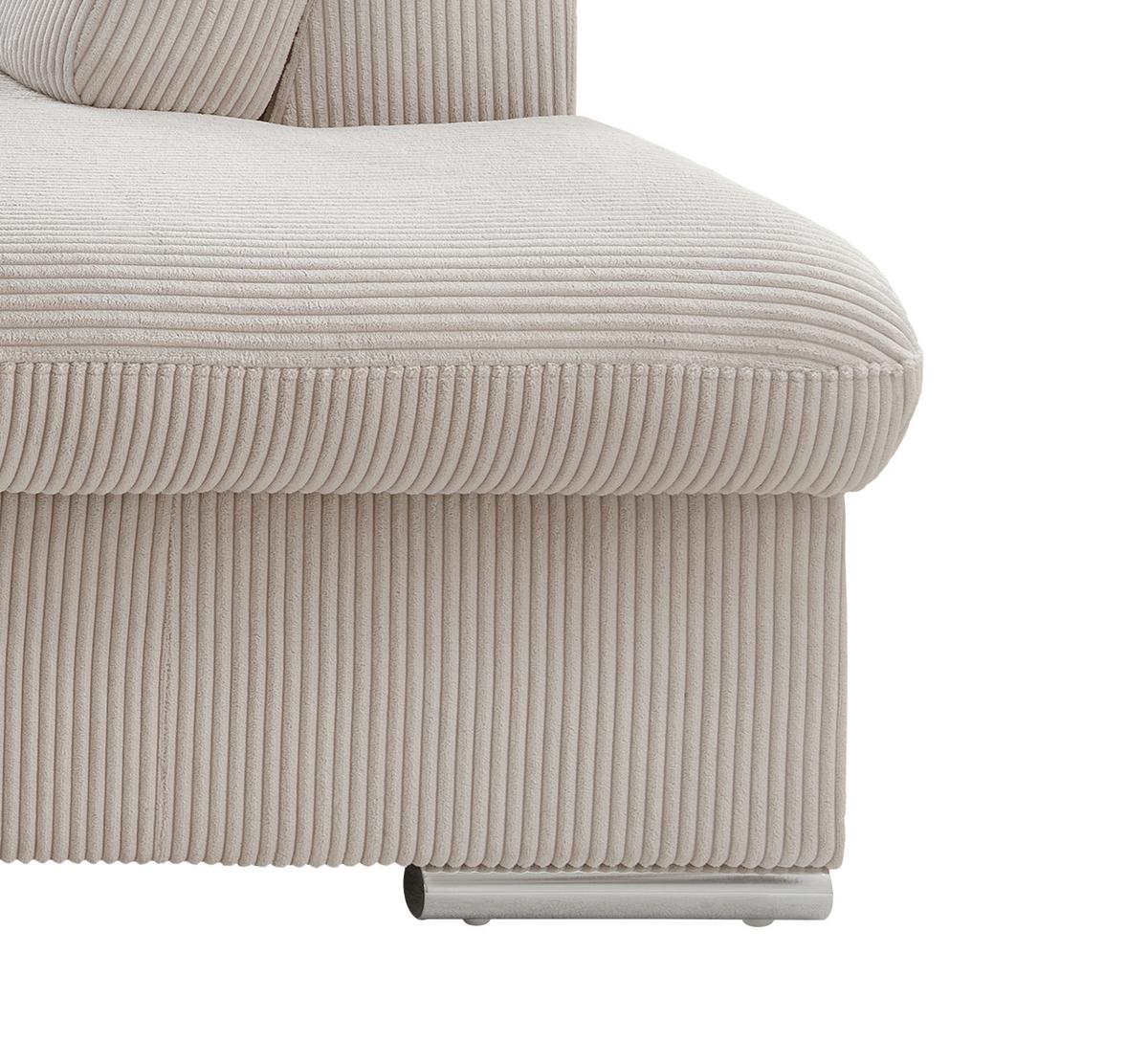 Ecksofa Vasto Beige S: 283x228 cm - Chromfarben/Beige, Design, Textil (283/228cm) - Livetastic
