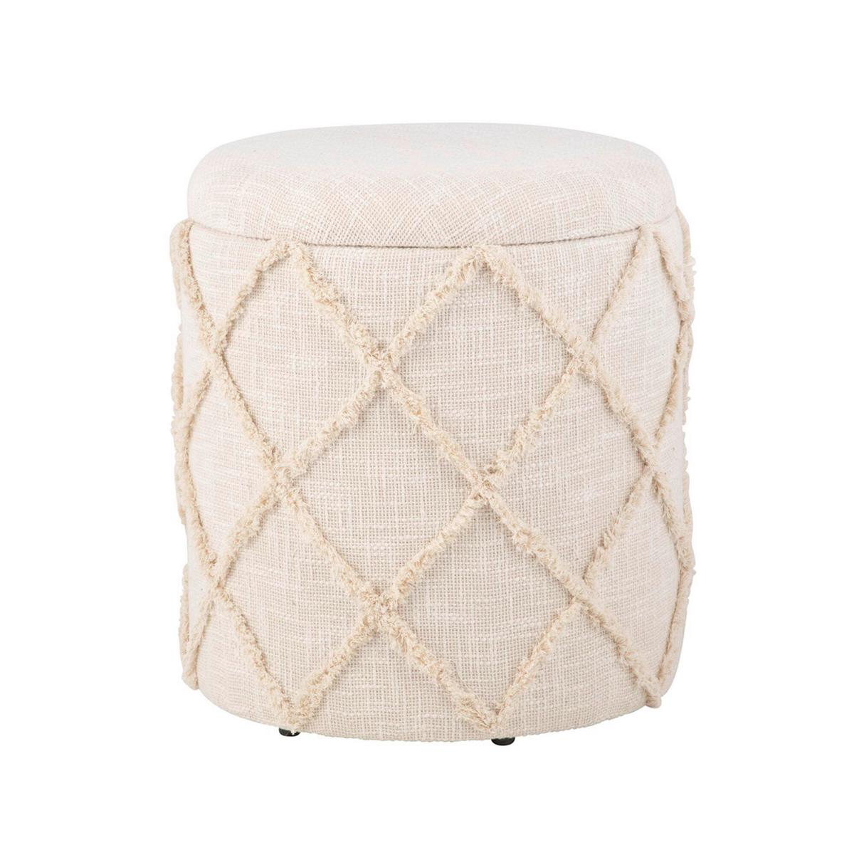 Hocker Creme B: 40cm - Creme, Basics, Textil (40/45cm) - Livetastic
