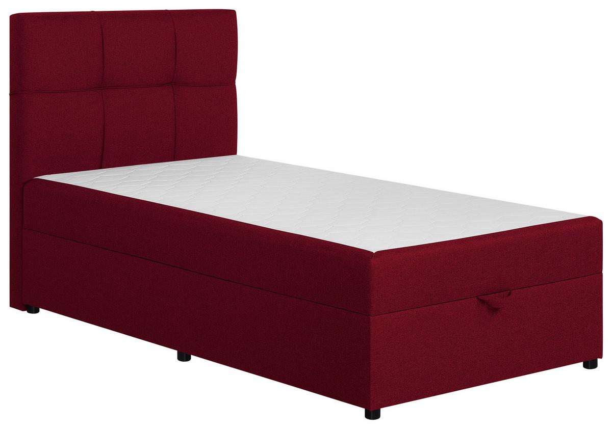 Boxbett Paros 100 100x200 Rot - Rot/Schwarz, MODERN, Holzwerkstoff/Textil (100/200cm) - MID.YOU