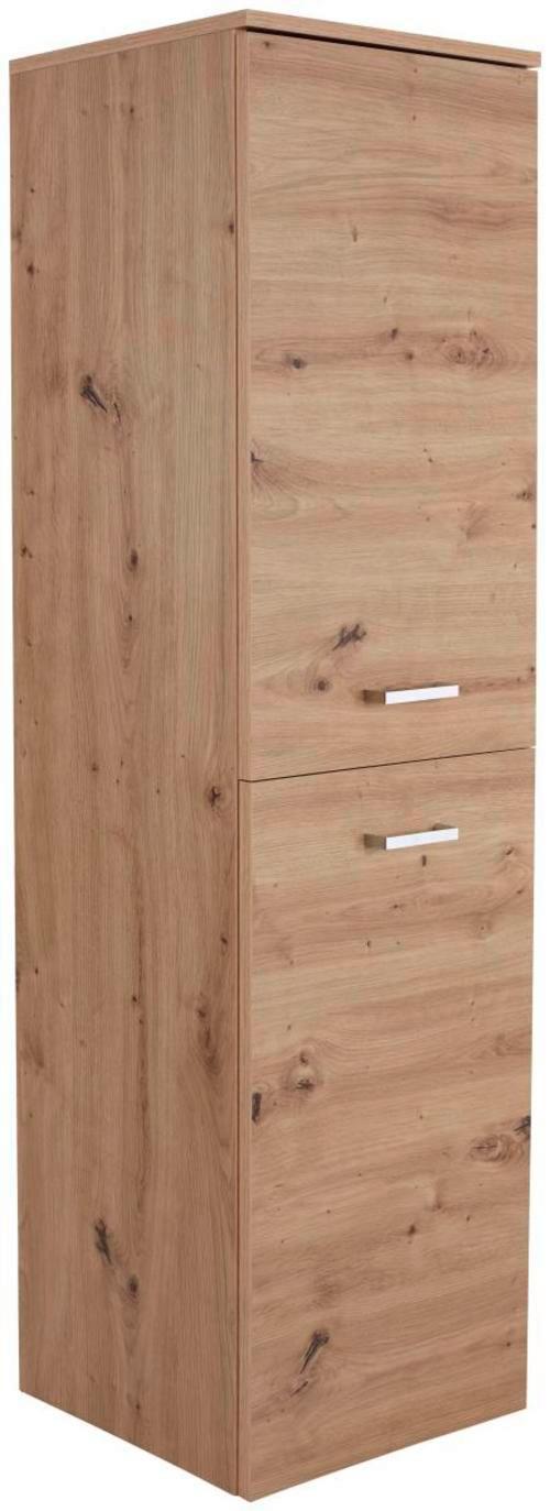 MIDI SKŘÍŇKA BERGAMO - barvy dubu/barvy hliníku, Konvenční, kov/kompozitní dřevo (40/142,8/33cm)