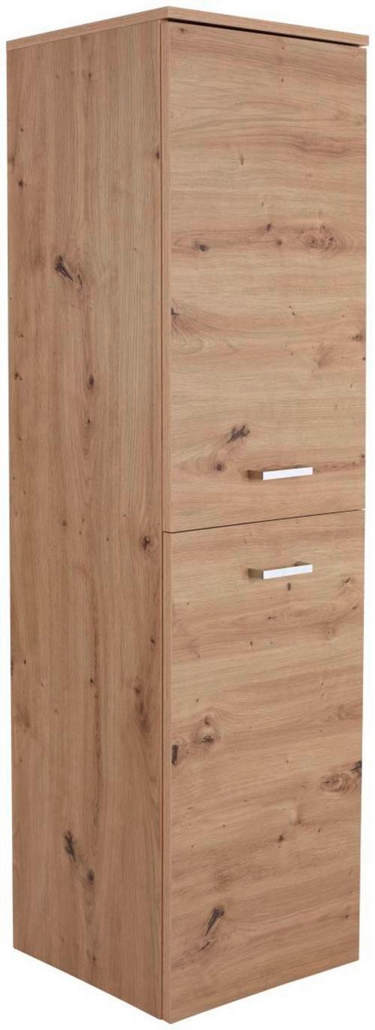 MIDI SKŘÍŇKA BERGAMO - barvy dubu/barvy hliníku, Konvenční, kov/kompozitní dřevo (40/142,8/33cm)