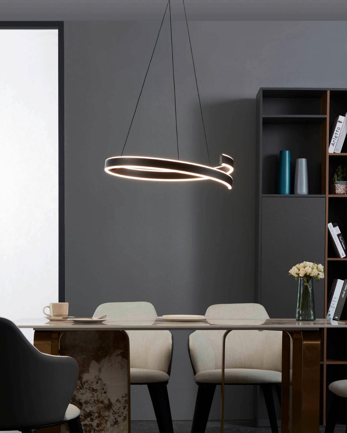 ZÁVESNÉ LED SVIETIDLO ANDABAIA-Z - čierna/biela, Design, kov/plast (60/154cm) - Eglo