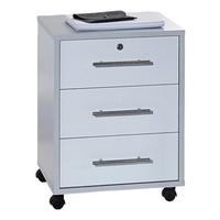 Rollcontainer Office Edition - Weiß Hochglanz/Grau, MODERN, Holzwerkstoff/Kunststoff (44/58/40cm) - MID.YOU