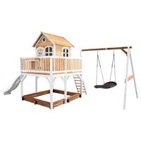Spielturm A030.158.91 - Braun/Weiß, KONVENTIONELL, Holz (613/291/277cm) - Ambia Garden