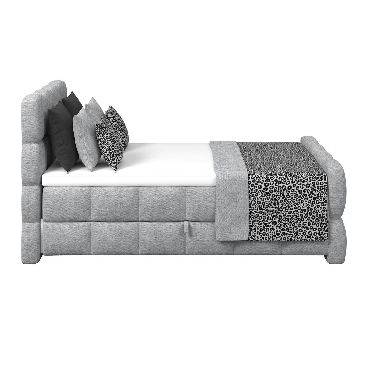 Boxspringbett Brisbane inkl. Bettkasten 140x200 - Schwarz/Grau, Trend, Holz/Holzwerkstoff (140/200cm) - Sembella