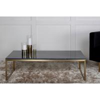 Couchtisch Estelle - Goldfarben/Grau, Design, Stein/Metall (120/60/36cm) - Livetastic