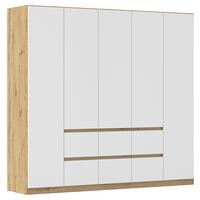 Drehtürenschrank Mainz Eiche Artisan B: 226 cm - Weiß/Eiche Artisan, Basics, Holzwerkstoff (226/210/54cm) - Rauch Möbel