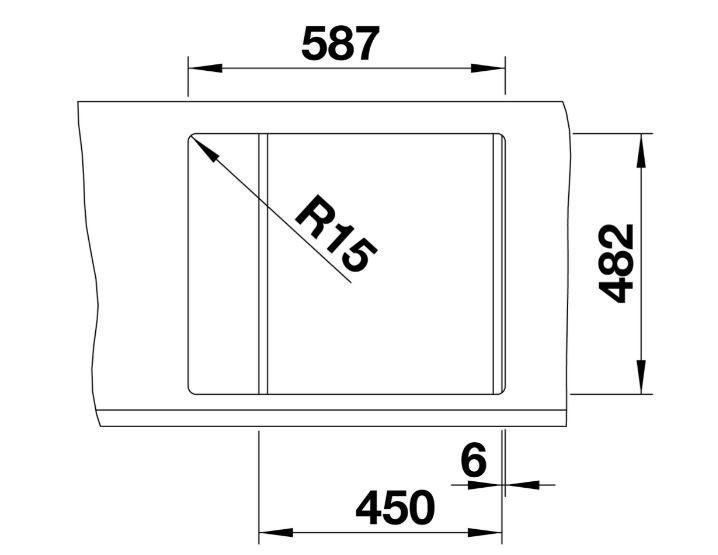 Spüle Tipo 45 S Mini Edelstahl Bxt: 60,5x50 Cm - MODERN (60,5/50/17cm) - Blanco